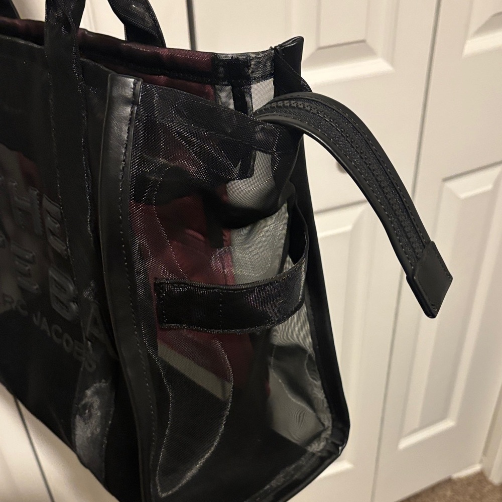 Marc Jacobs Black and Pink Mesh Tote Bag - Picture 7 of 9